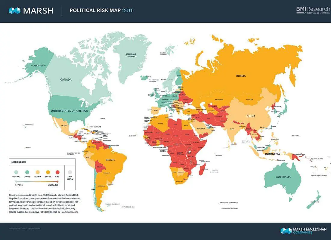 Political Risk in Project Finance Map 2016